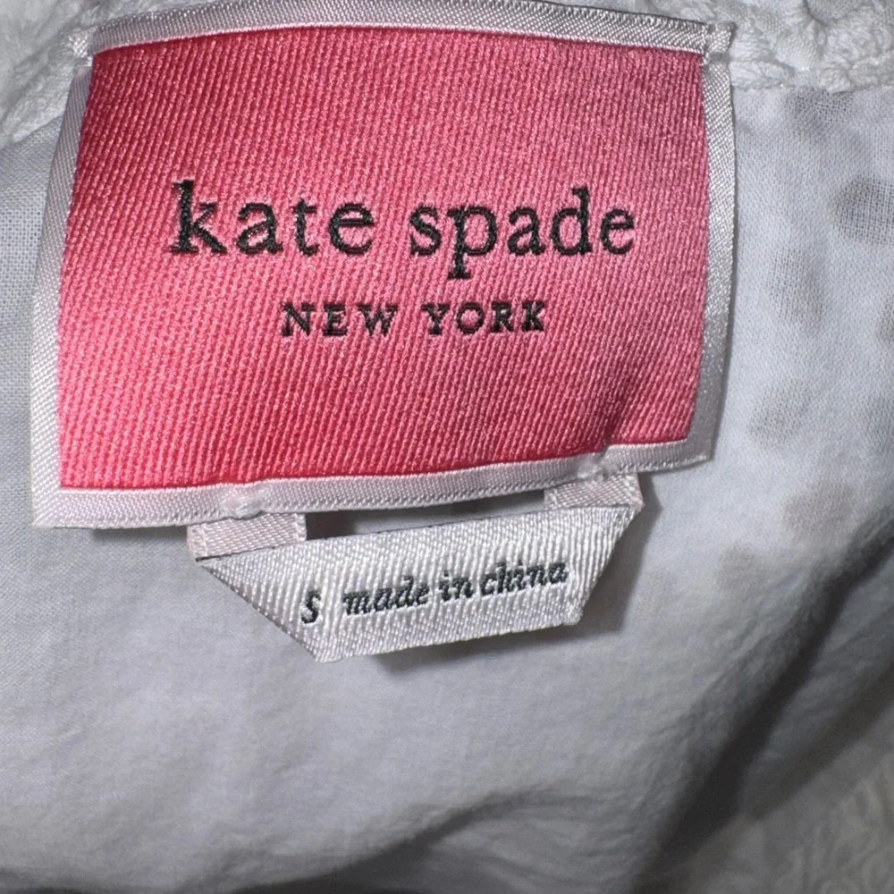Kate Spade White Eyelet Sleeveless Tiered Shirt Dress w/ Pockets